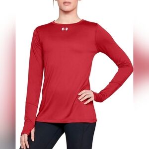 Under Armour Women's NWT Red Heatgear Long Sleeve Loose Active Top Size Large
